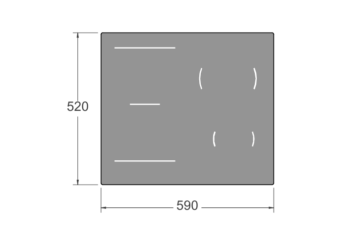 60 cm Induction Hob, 4 cooking zones, hidden white LED slider | Bertazzoni